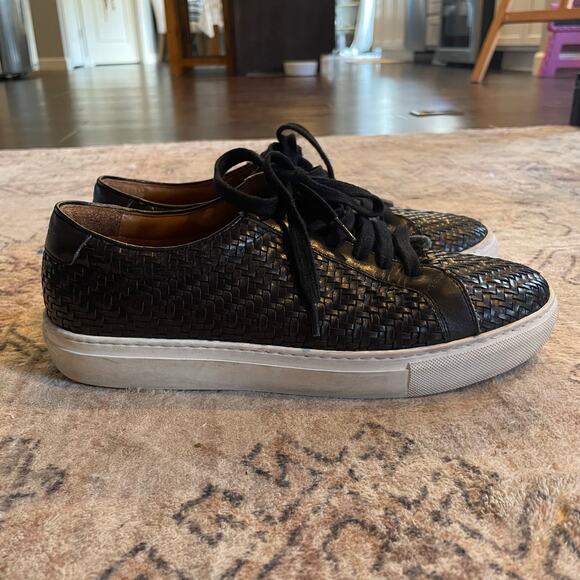 TAFT Sneaker Black Woven Leather EU 39 Low Top Men's Casual Lace-up Sneaker - Picture 3 of 13